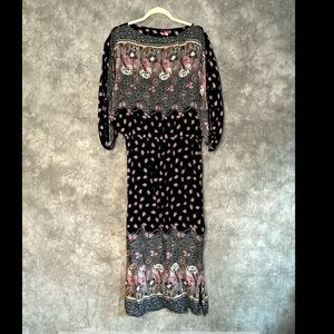 VINTAGE Late 1970s/Early 1980s Sheer Printed Dress -  US S